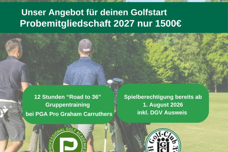 DGV Platzreife bestanden 2027 Angebot
