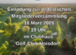 Einladung für Mitgliederversammlung 2026