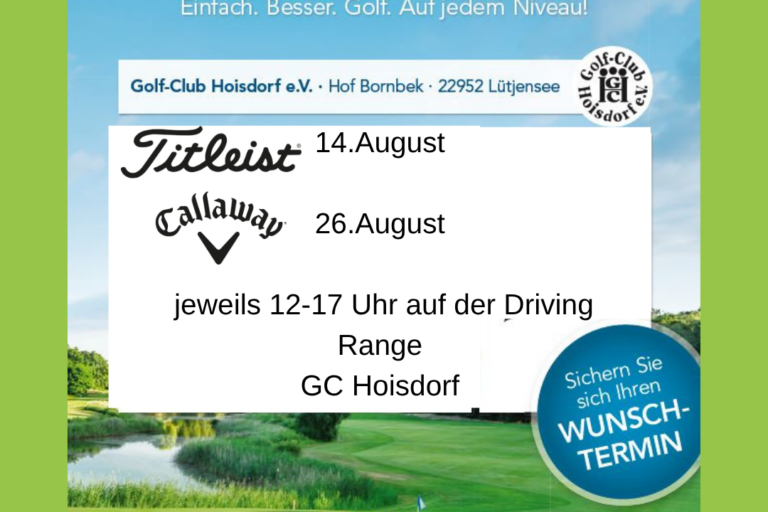 Fittingtage Golfhouse Sommer 2026
