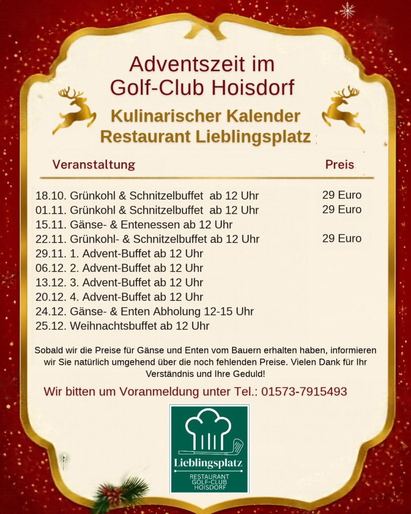Adventszeit im Golf-Club Hoisdorf