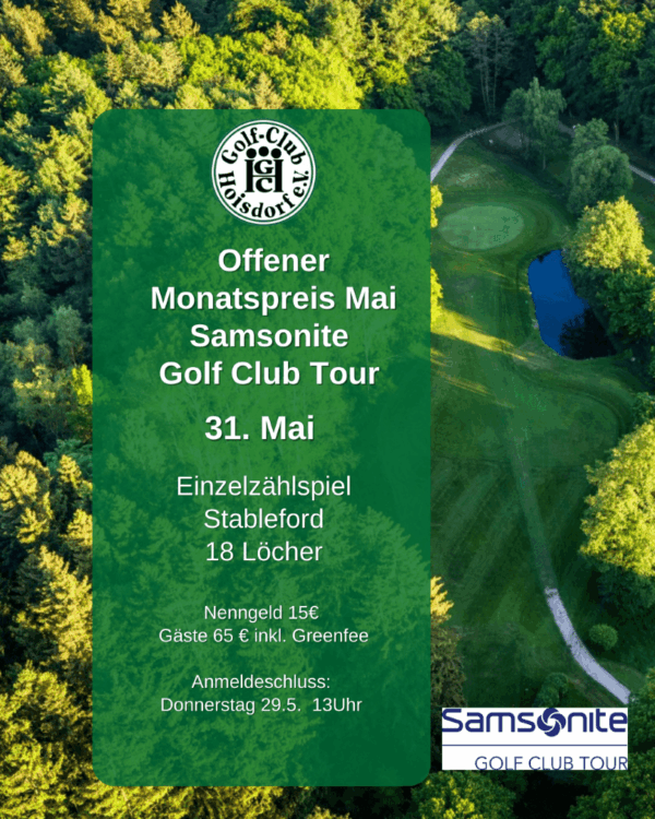 Monatspreis Mai-Samsonite Golf Club Tour 2025