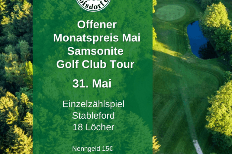 Monatspreis Mai-Samsonite Golf Club Tour 2025