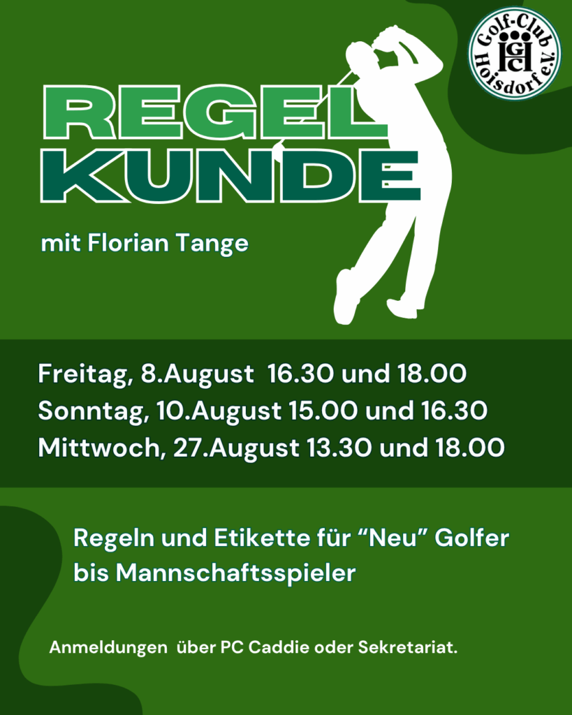 Regeln und Etikette Kurs im August 2025 im GC Hoisdorf